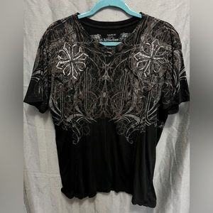 Affliction Tshirt, black/brown